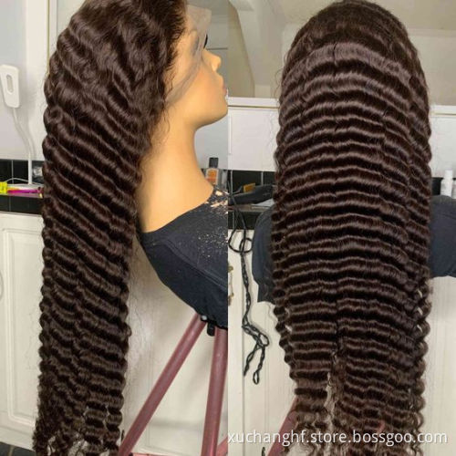 Cheap Wholesale Hair Deep Wave Wigs Human Lace Front Closure Brazilian Transparent Lace Closure Human Hair Wigs for Black Women